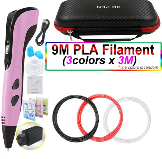 3D Pen for Kids and Adults with PLA Filament LED Display Crafts