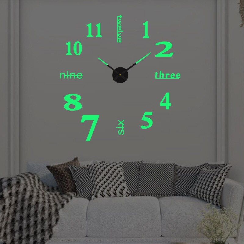 Wall Clock Silent Non Ticking Modern Minimalist for Living Room