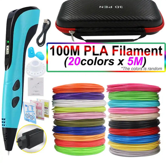 3D Pen for Kids and Adults with PLA Filament LED Display Crafts