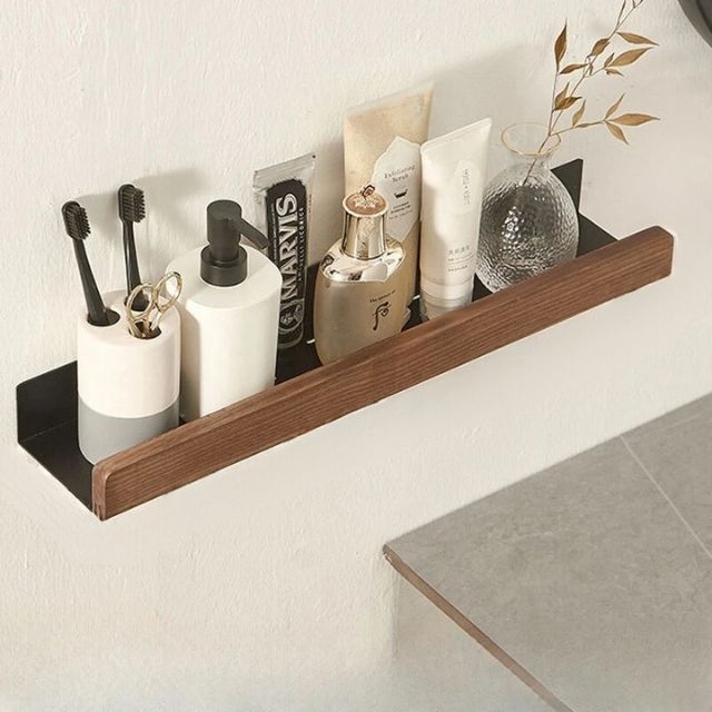 Wall Bathroom Shelf No Drill Storage Rack