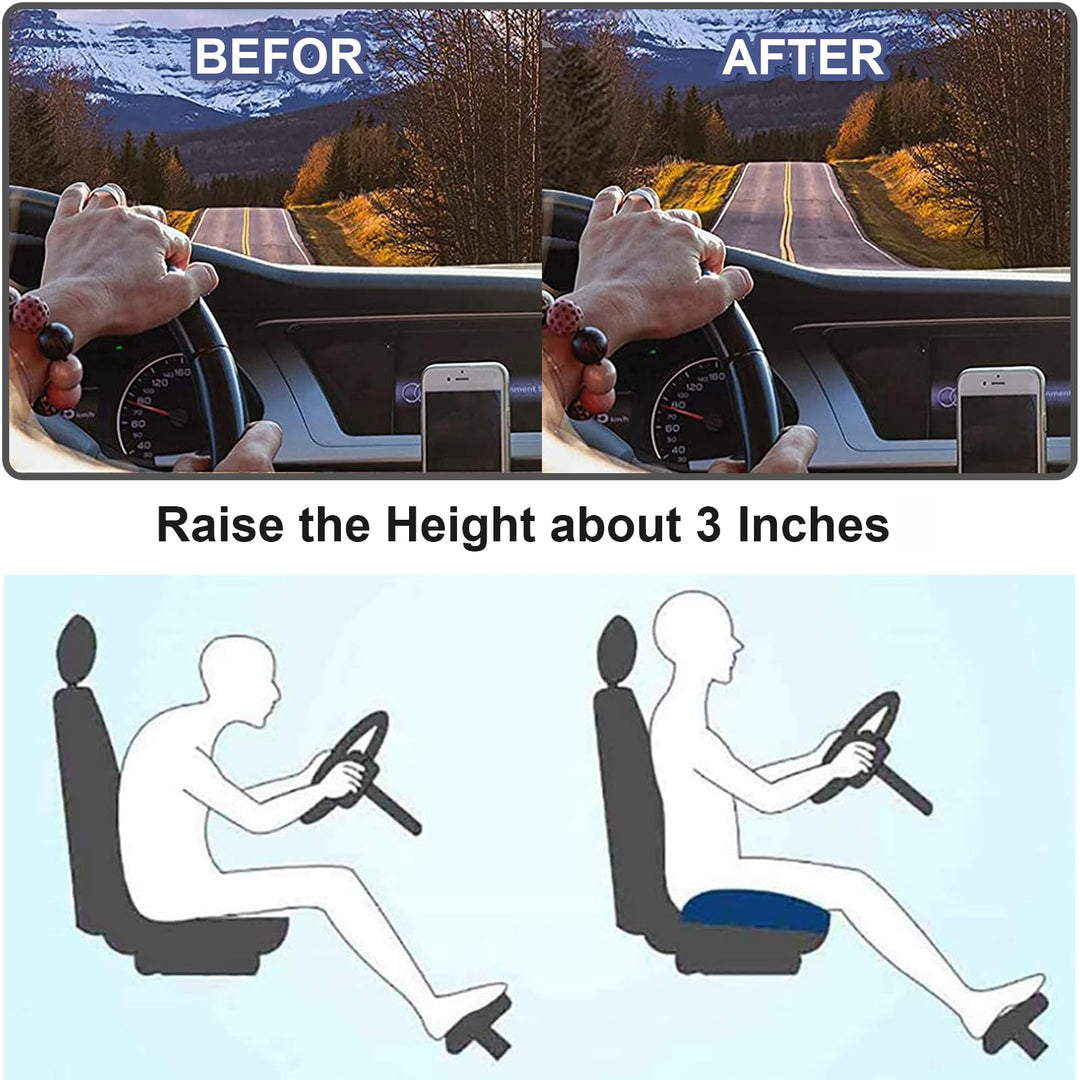 Seat Cushion for Car Driver Memory Foam Height Boost Wedge Adult