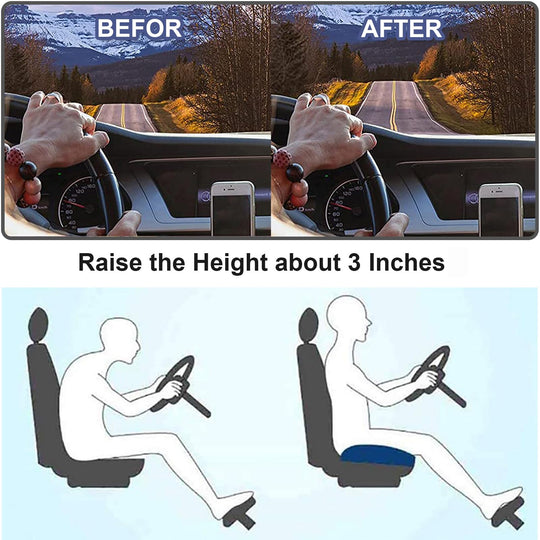 Seat Cushion for Car Driver Memory Foam Height Boost Wedge Adult