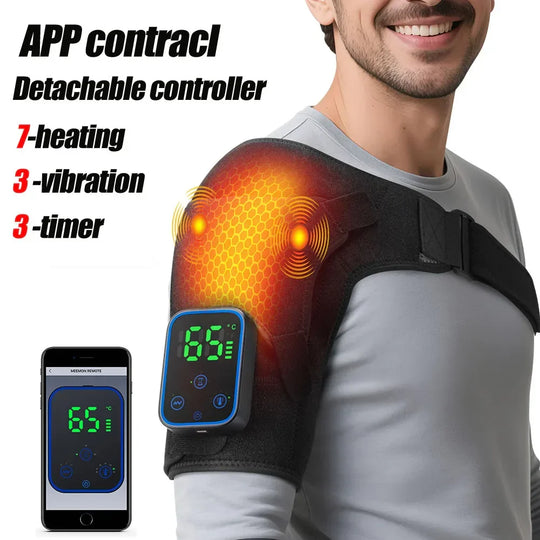 Heated Shoulder Brace Wireless with Vibration for Pain Relief