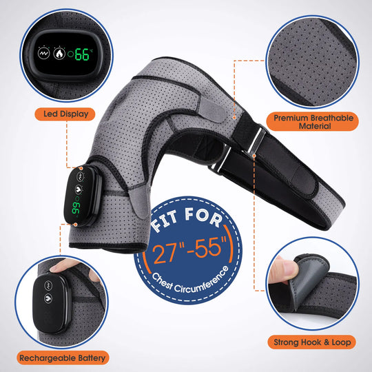 Heated Shoulder Brace Wireless with Vibration for Pain Relief