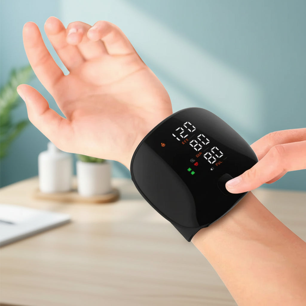 Digital Wrist Blood Pressure Monitor – Automatic Home Monitor with LED Display