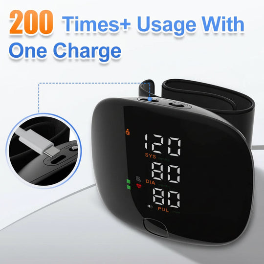Digital Wrist Blood Pressure Monitor – Automatic Home Monitor with LED Display