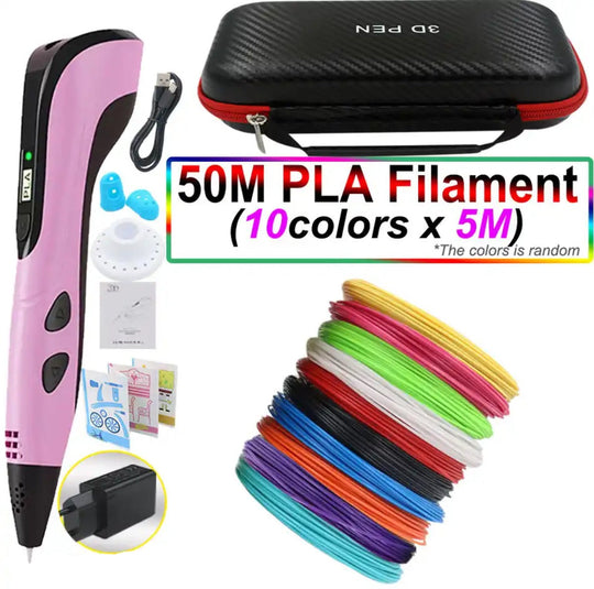 3D Pen for Kids and Adults with PLA Filament LED Display Crafts