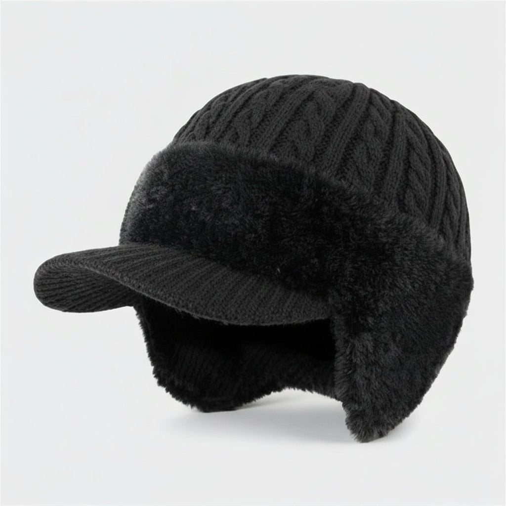 Winter Trapper Hat | Cable Knit Design with Ear Protection