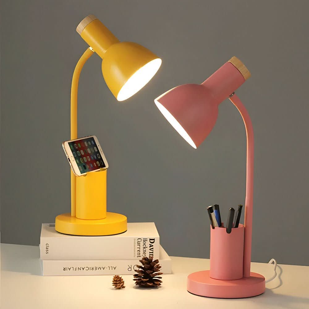 Modern LED Desk Lamp | Integrated Pen Holder and Adjustable Head