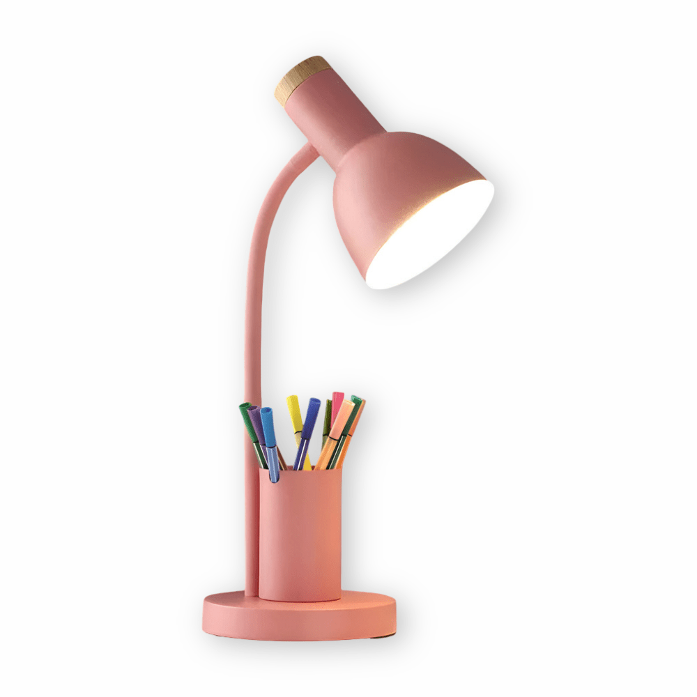 Modern LED Desk Lamp | Integrated Pen Holder and Adjustable Head