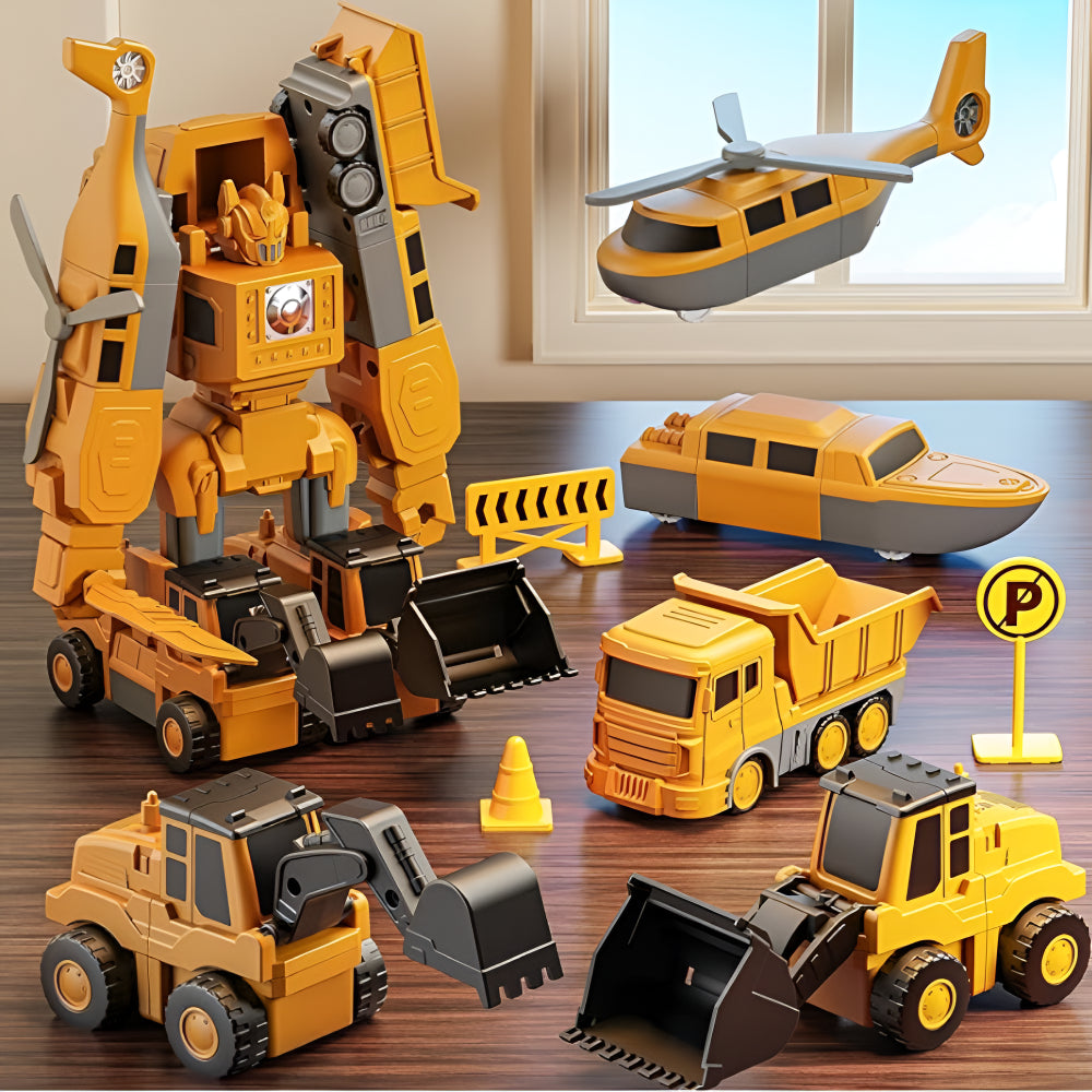Transforming Construction Toy, Modular Construction Set Vehicle for Educational Play