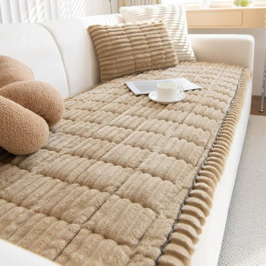 Sofa Cover Ultra Plush Fabric Non Slip Machine Washable Universal Fit Sofa Protector