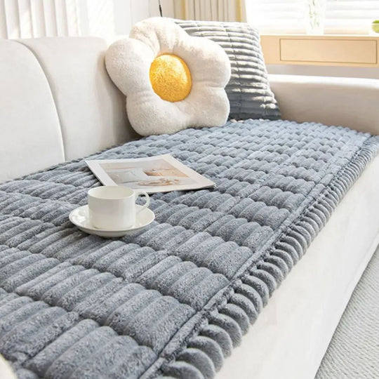 Sofa Cover Ultra Plush Fabric Non Slip Machine Washable Universal Fit Sofa Protector