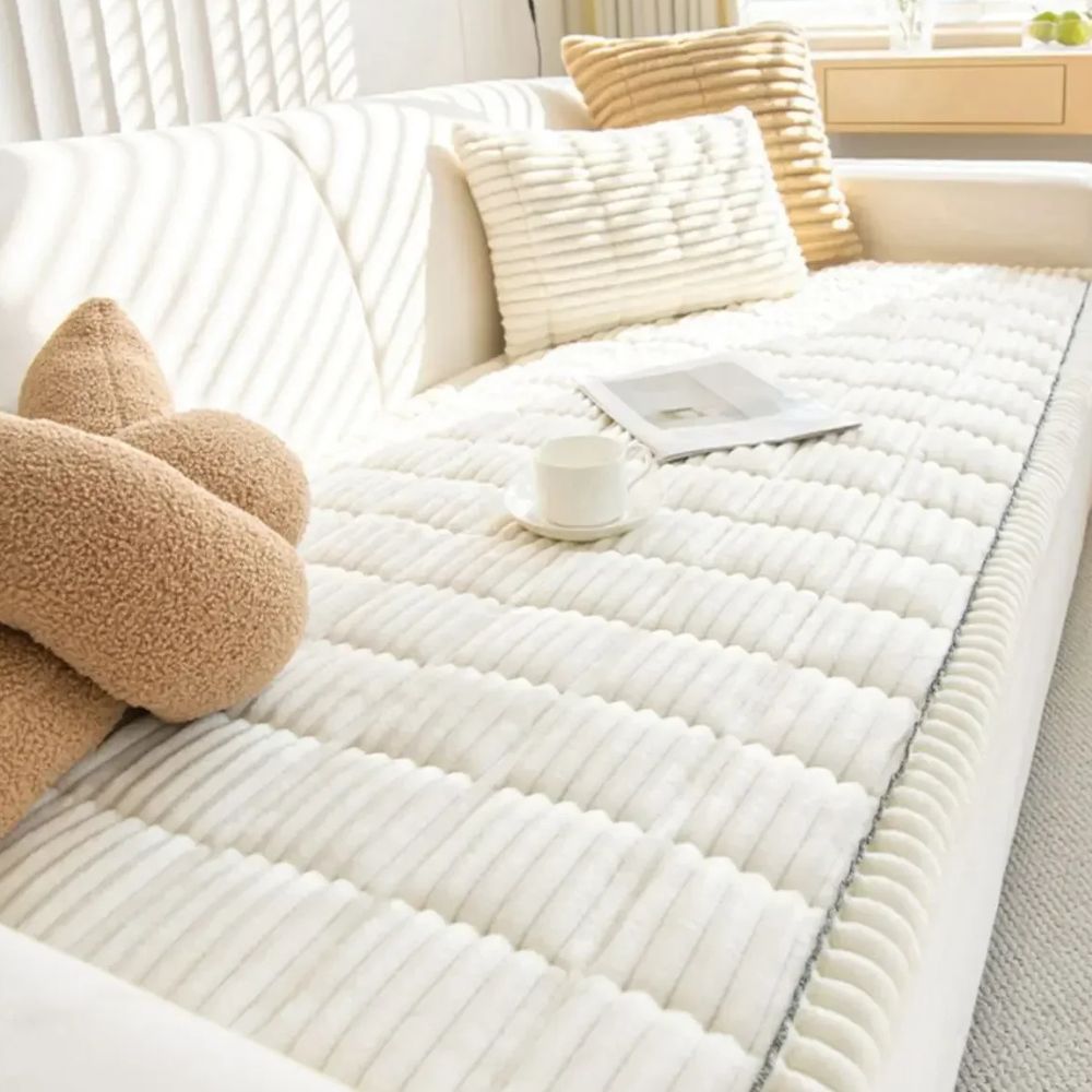 Sofa Cover Ultra Plush Fabric Non Slip Machine Washable Universal Fit Sofa Protector