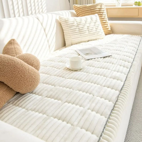 Sofa Cover Ultra Plush Fabric Non Slip Machine Washable Universal Fit Sofa Protector
