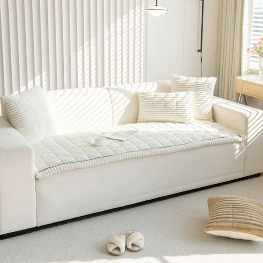 Sofa Cover Ultra Plush Fabric Non Slip Machine Washable Universal Fit Sofa Protector