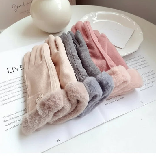 Women's Touchscreen Winter Gloves | Plush Suede Fleece Lined