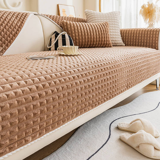 Warm Flannel Sofa Cover | Soft Non-Slip Pet Furniture Protector