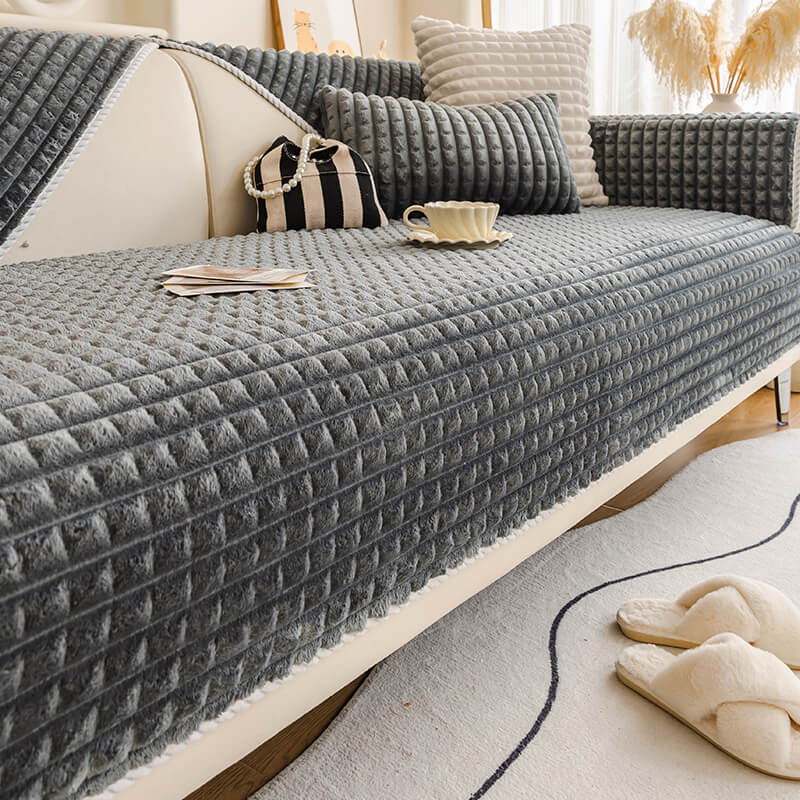 Warm Flannel Sofa Cover | Soft Non-Slip Pet Furniture Protector