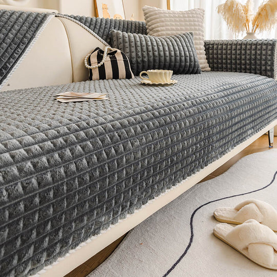 Warm Flannel Sofa Cover | Soft Non-Slip Pet Furniture Protector