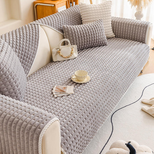 Warm Flannel Sofa Cover | Soft Non-Slip Pet Furniture Protector