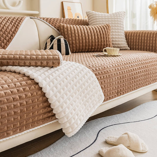 Warm Flannel Sofa Cover | Soft Non-Slip Pet Furniture Protector
