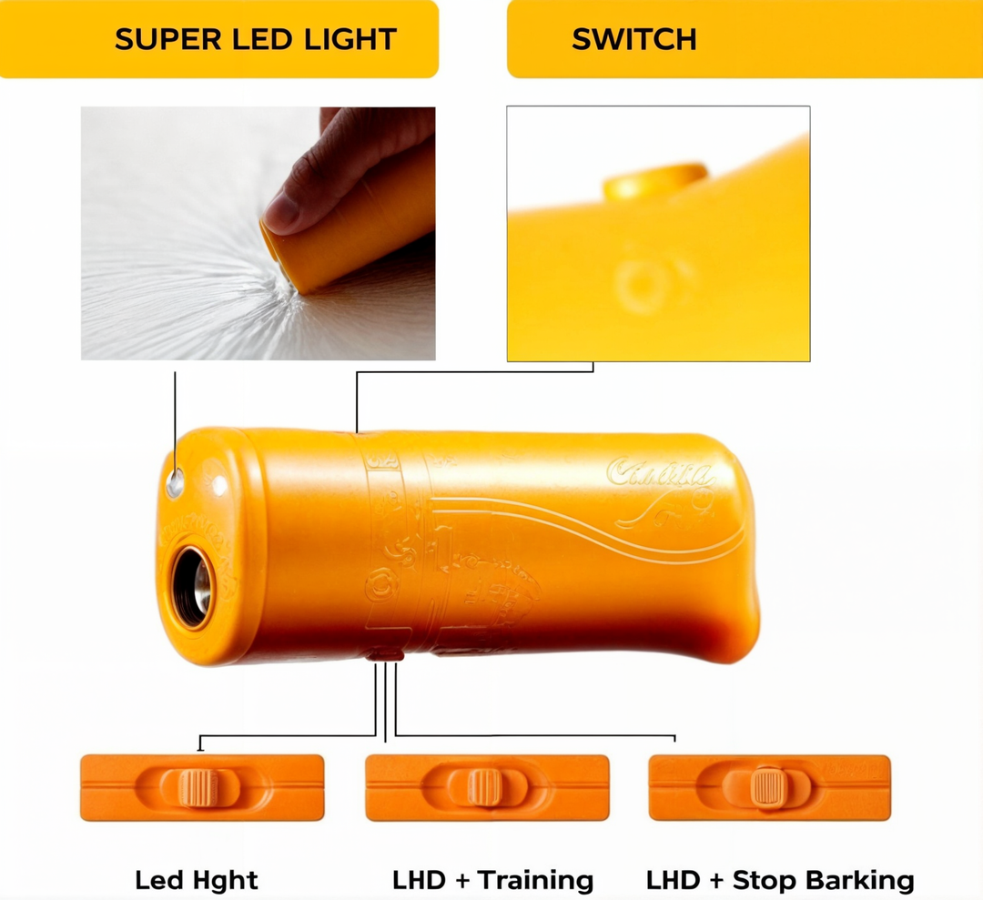 Ultrasonic Anti-Barking Dog Trainer with Adjustable Range for Indoor or Outdoor Use