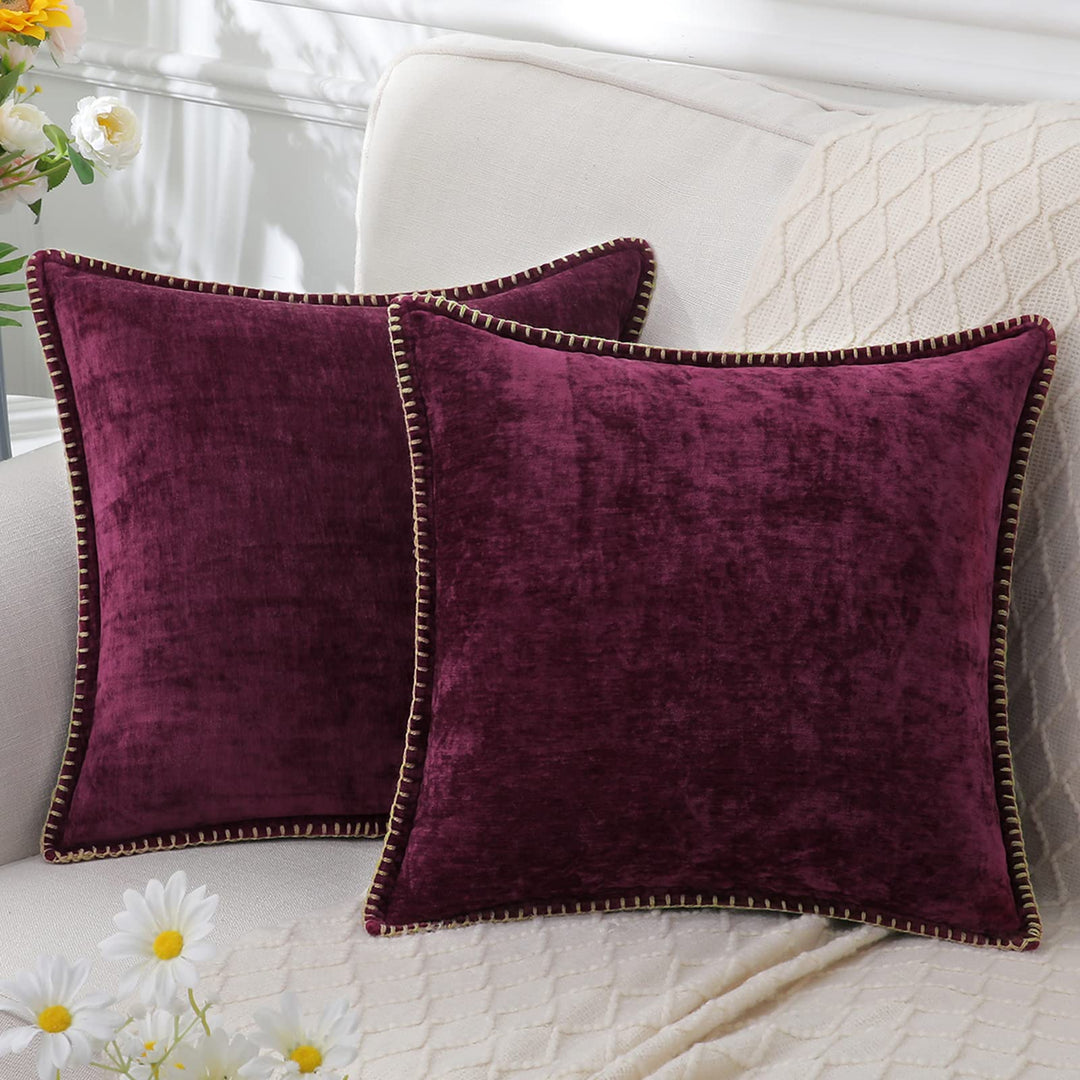 Chenille Texture Plush Cushion Cover – Soft & Luxurious Decorative Pillowcase