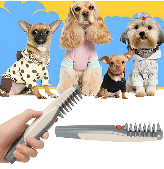 Pet Detangling Trimmer - Gentle Dematting Comb for Dog & Cat Knots and Tangles, All Coat Types