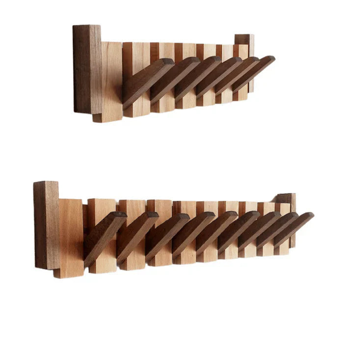 Wooden Coat Rack with Piano Design