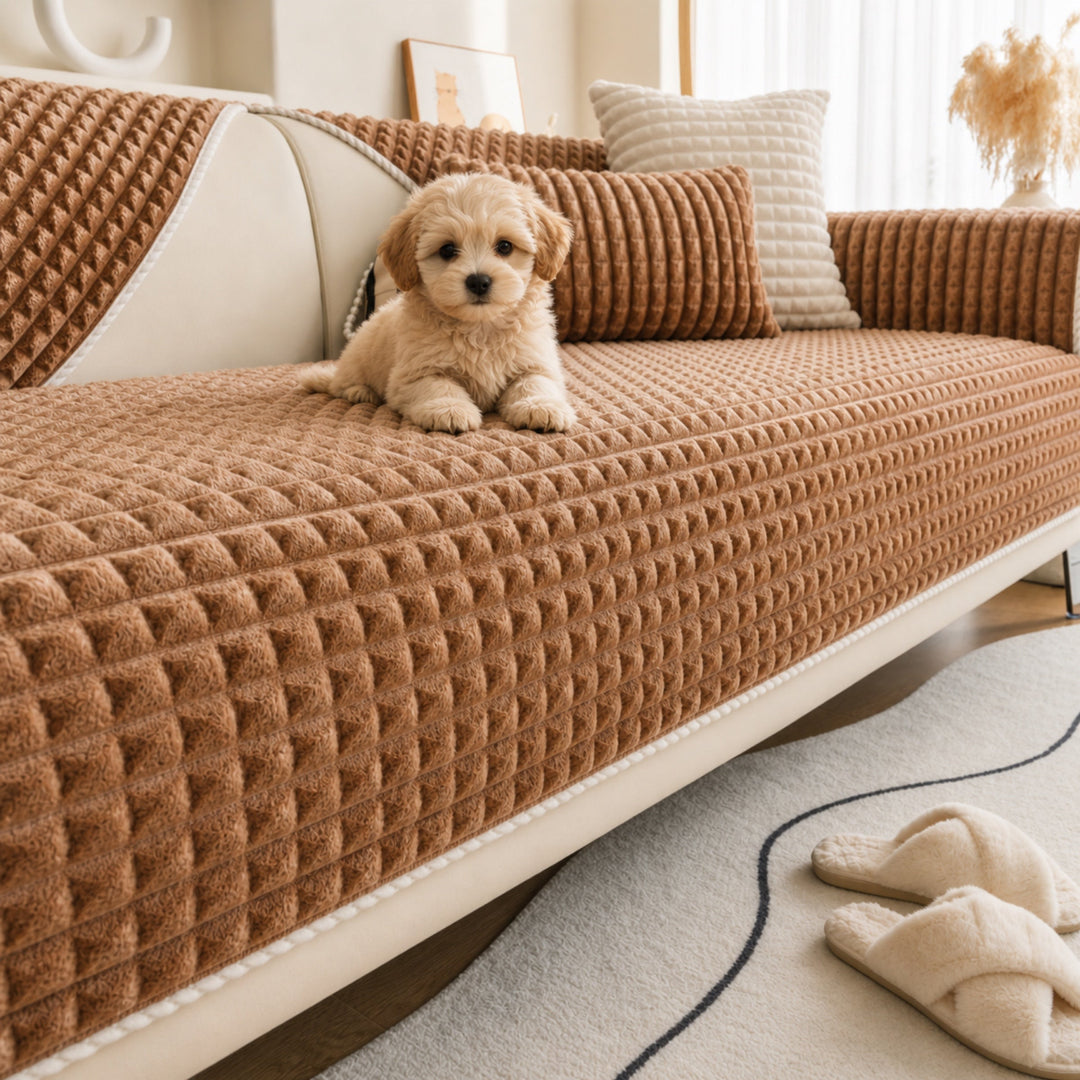Warm Flannel Sofa Cover | Soft Non-Slip Pet Furniture Protector