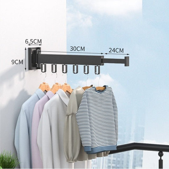 Drying Rack Wall Mounted Retractable Folding for Laundry Room