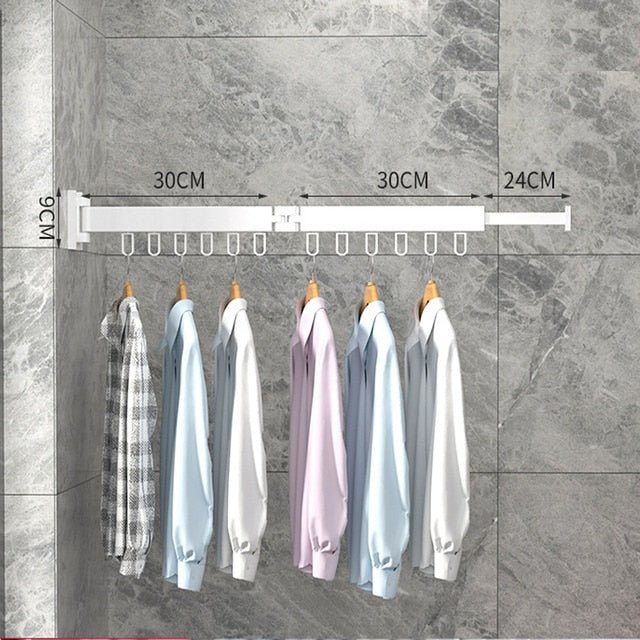 Drying Rack Wall Mounted Retractable Folding for Laundry Room