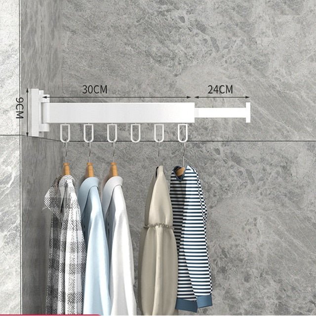 Drying Rack Wall Mounted Retractable Folding for Laundry Room