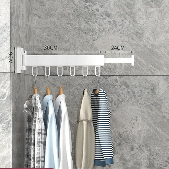 Drying Rack Wall Mounted Retractable Folding for Laundry Room