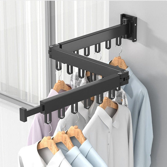 Drying Rack Wall Mounted Retractable Folding for Laundry Room