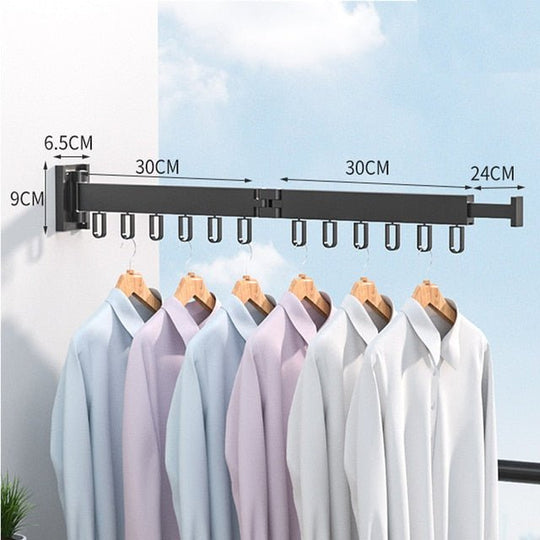 Drying Rack Wall Mounted Retractable Folding for Laundry Room