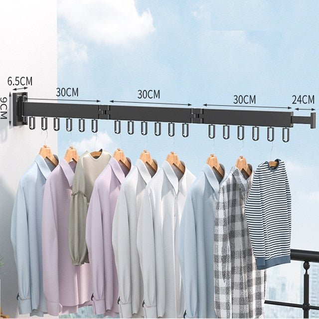 Drying Rack Wall Mounted Retractable Folding for Laundry Room