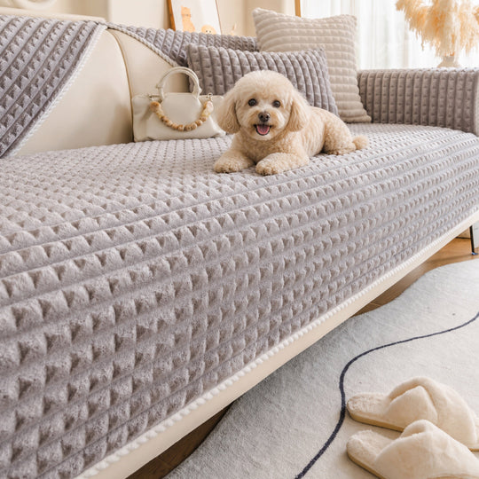 Warm Flannel Sofa Cover | Soft Non-Slip Pet Furniture Protector